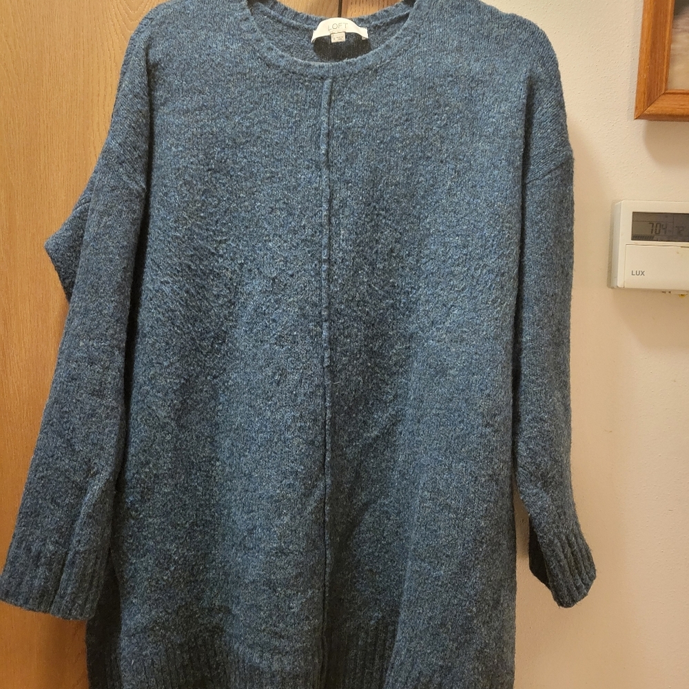LOFT Teal Blue Tunic Sweater (XL)